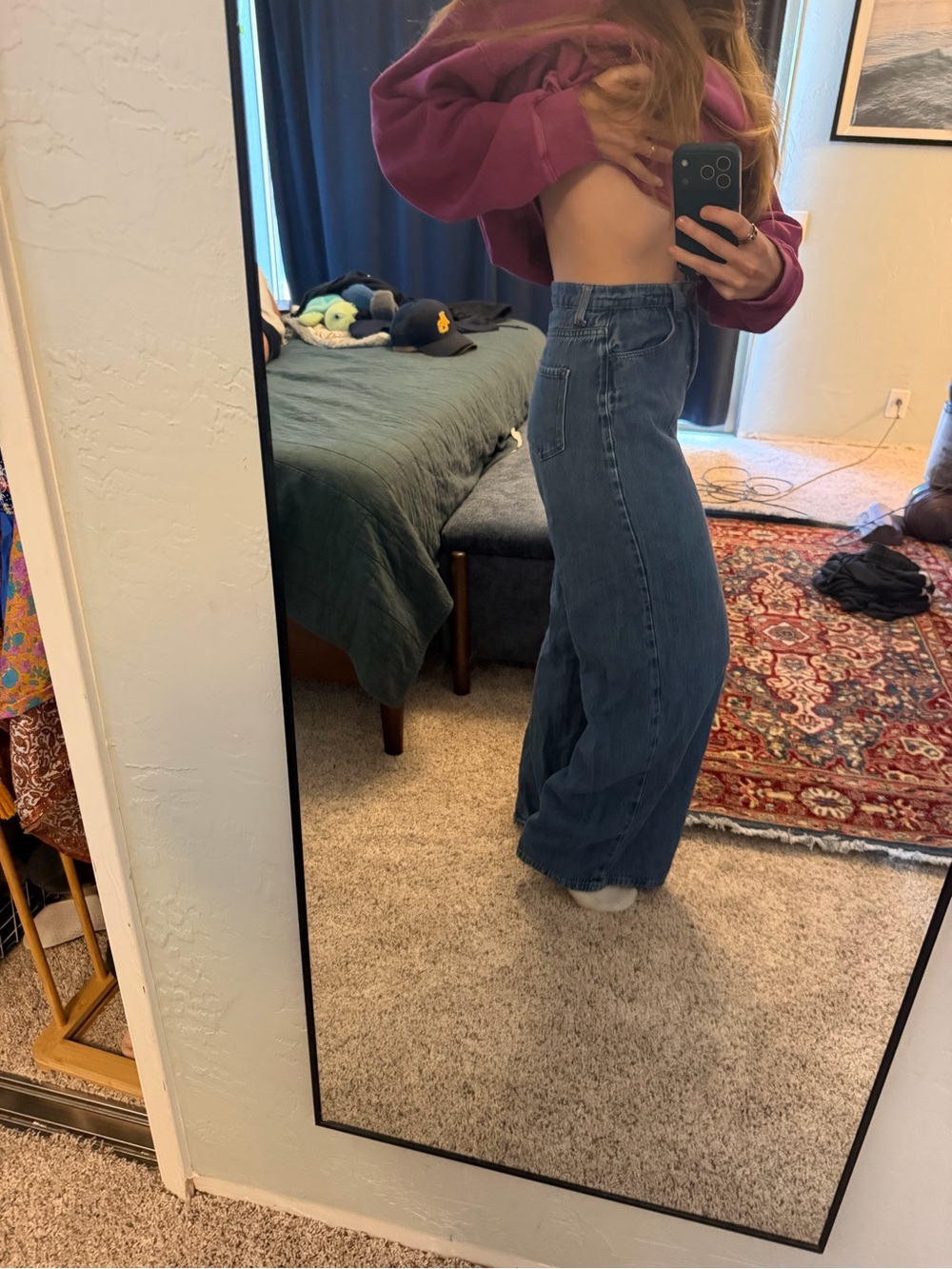 Vibrant High-Rise Wide-Leg Jeans in Denim Blue